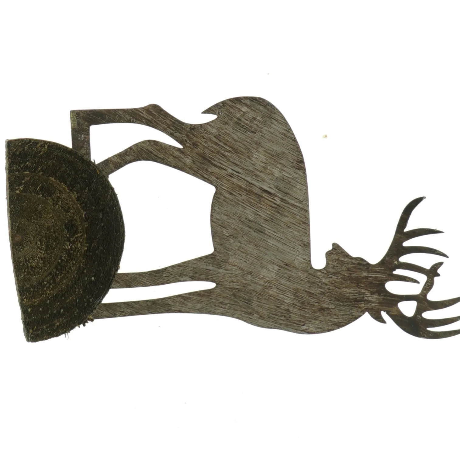 Trædekoration med hjortesilhuet (str. 21x11 cm)