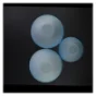Sæt af blå glasskåle (str. 14 gang i 10 cm og 19 3 x 12 cm og 19 x 12 cm)