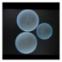 Sæt af blå glasskåle (str. 14 gang i 10 cm og 19 3 x 12 cm og 19 x 12 cm)