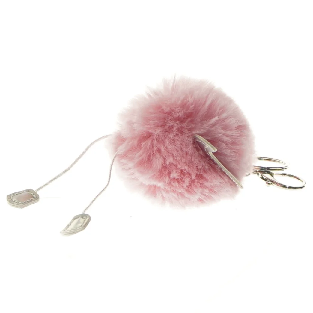 Unicorn nøglering med pelspompon (str. Ø 7 cm)