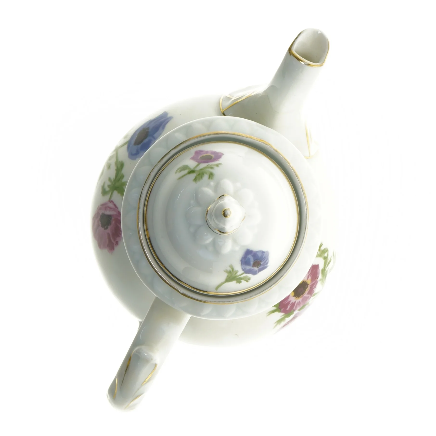 Porcelænskande/vase med blomstermotiv (str. 27 x 20 cm)