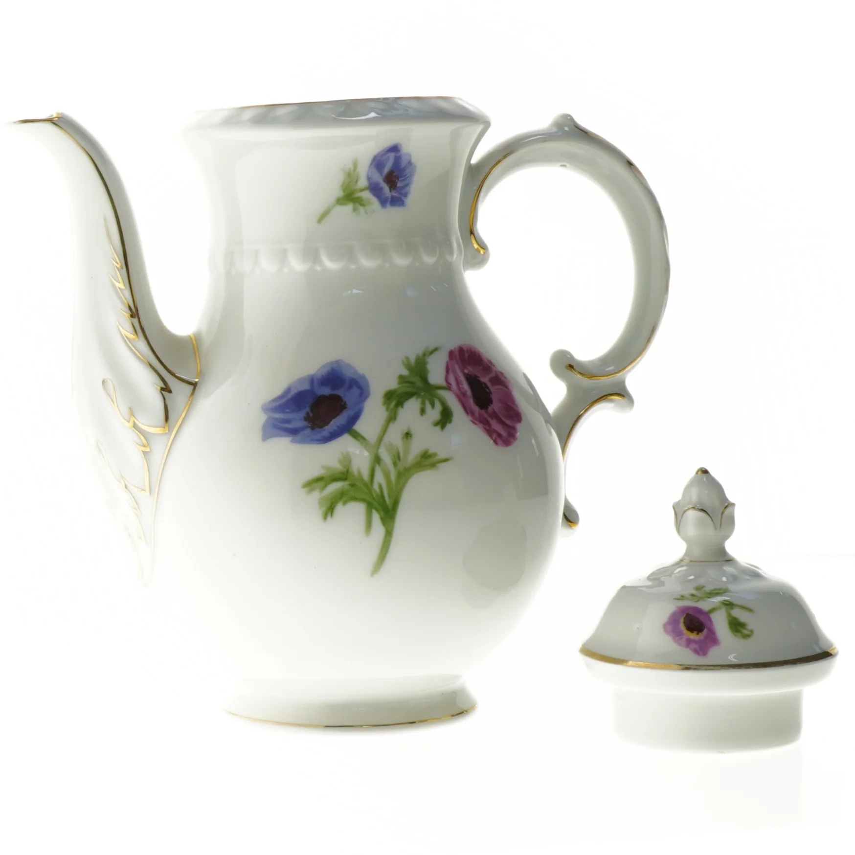 Porcelænskande/vase med blomstermotiv (str. 27 x 20 cm)