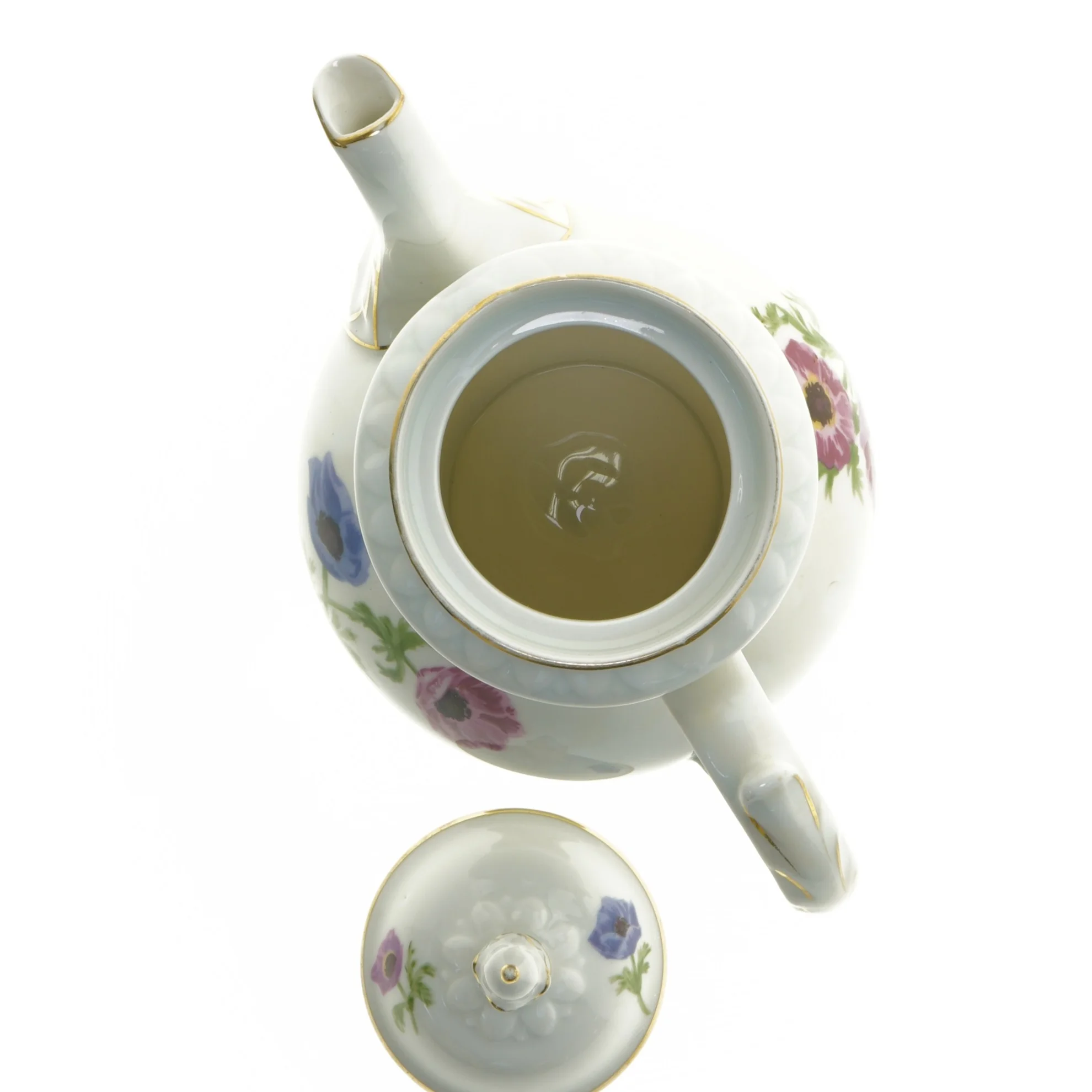 Porcelænskande/vase med blomstermotiv (str. 27 x 20 cm)