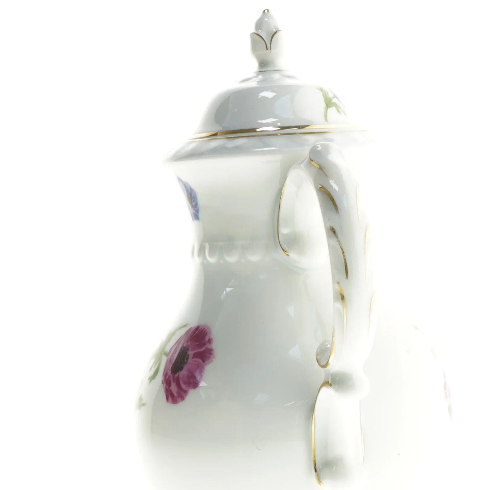 Porcelænskande/vase med blomstermotiv (str. 27 x 20 cm)