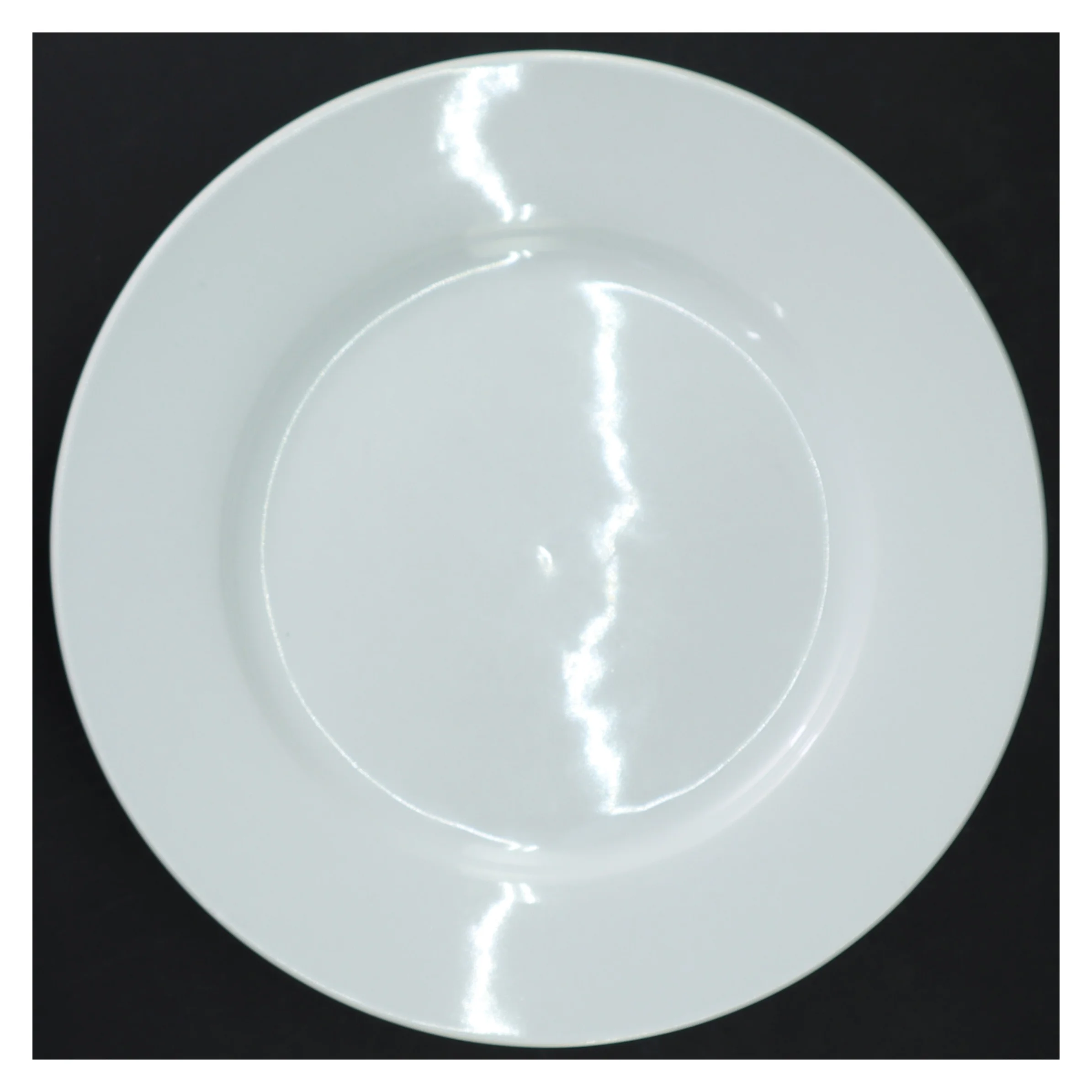 Hvid porcelænstallerken, 5 stk, flade (str. 23 x 3 cm)