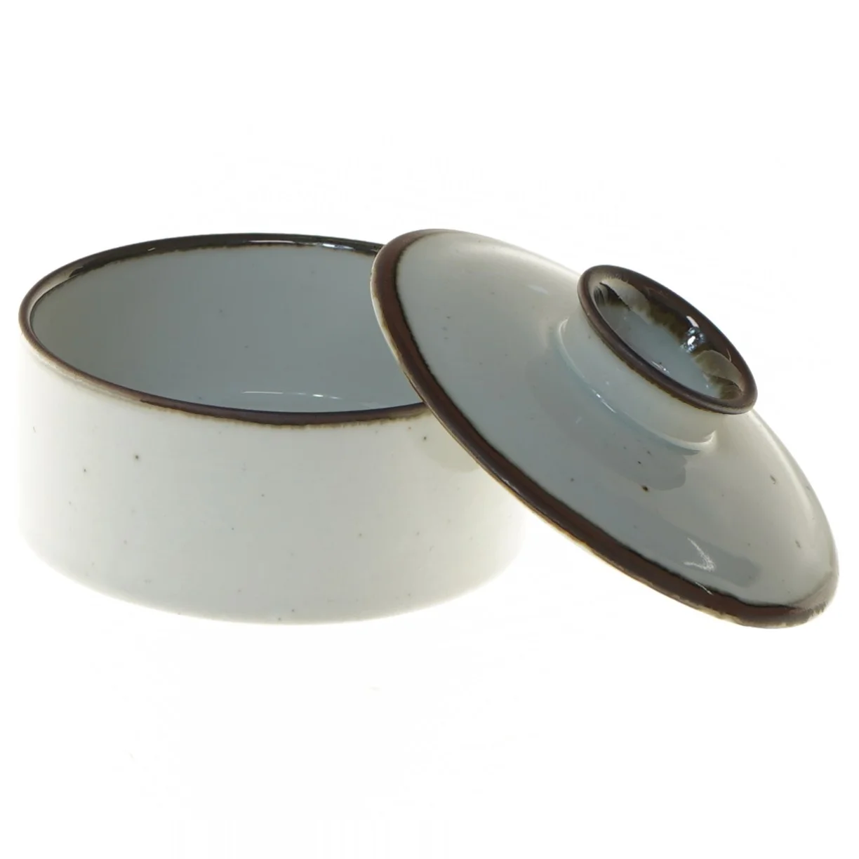 Keramikskål med låg fra Dansk Danish Design (str. Ø 12x8 cm)