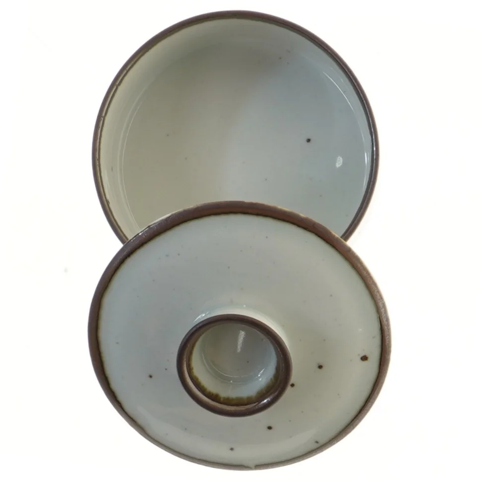 Keramikskål med låg fra Dansk Danish Design (str. Ø 12x8 cm)