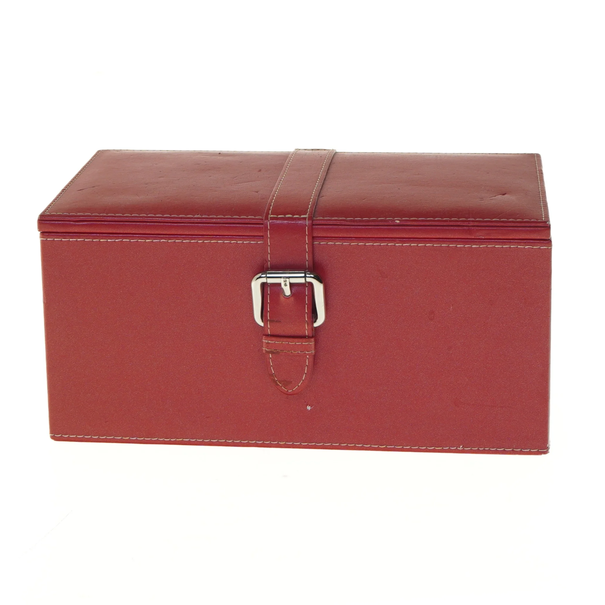 Flot Rødt smykkeskin med spejl (str. 25,5x14 cm)