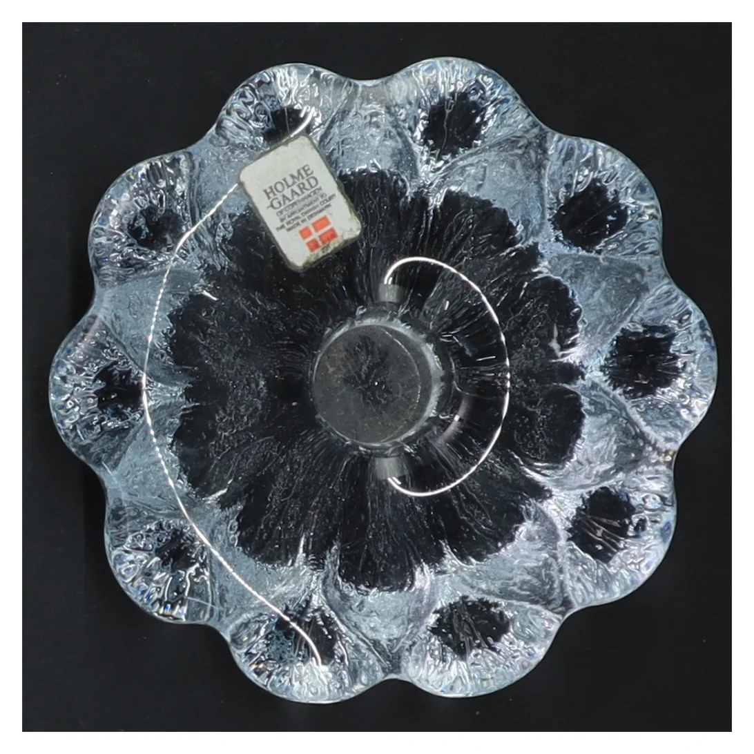 Glaskunst lysestage fra Holmegaard (str. Ø 10 cm)