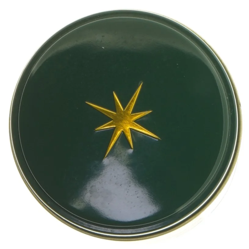Østerlandsk dåse julete grøn fra  Thehus (str. Ø 8,5 cm længde 14,5 cm)