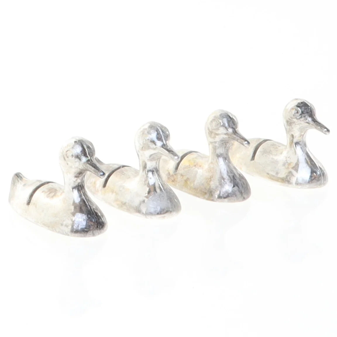 Sølvbelagte bordkort holdere (str. 3 komma 7 x en komma 7 x 2 komma 4 cm)