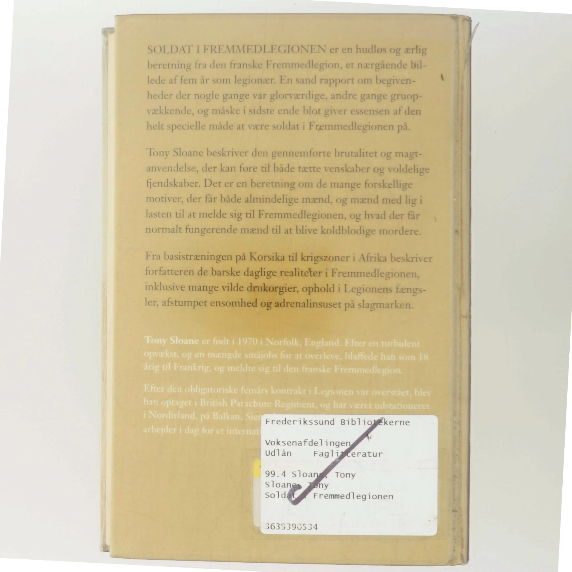 Soldat i Fremmedlegionen af Tony Sloane (Bog)