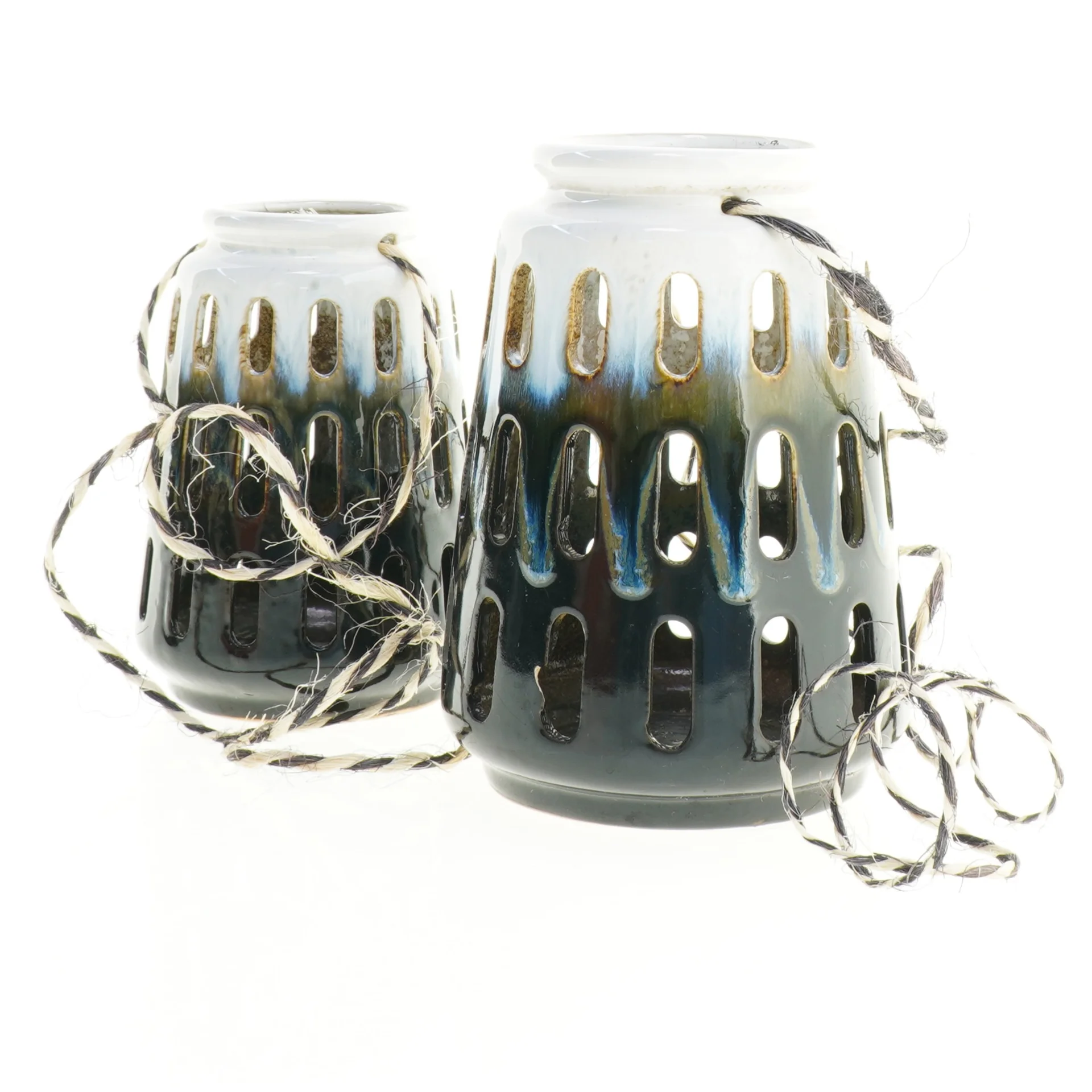 Keramiklys til ophængning (str. 14 x 10 cm og 16 x 11 cm)