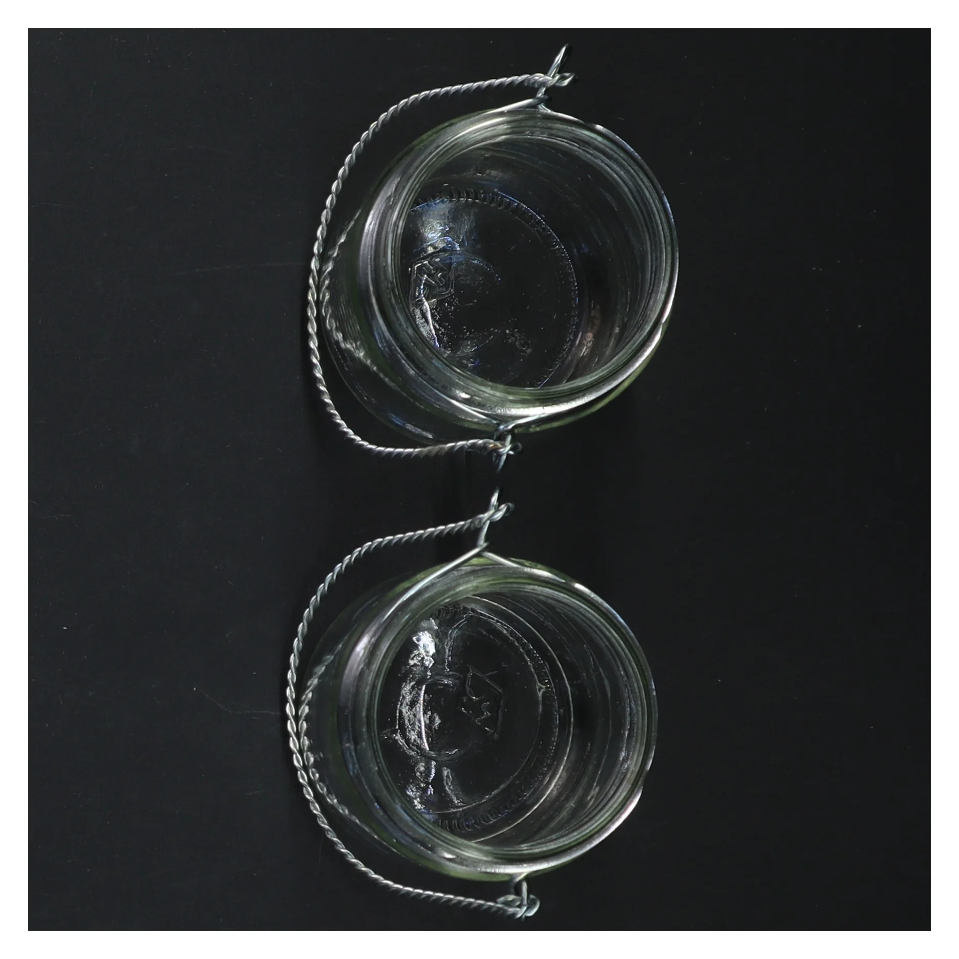 Glas lanterner med håndtag (str. 9 cm. 2 styk)