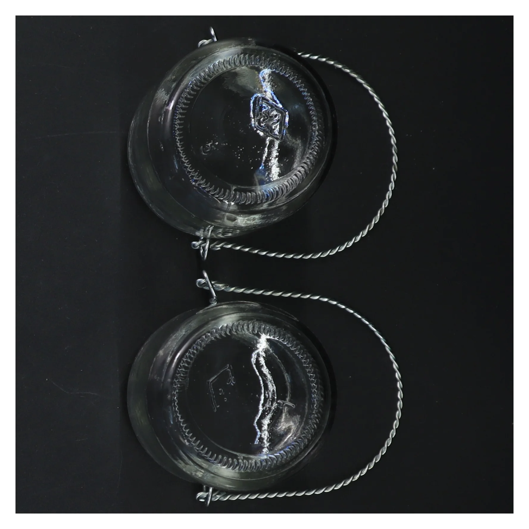 Glas lanterner med håndtag (str. 9 cm. 2 styk)