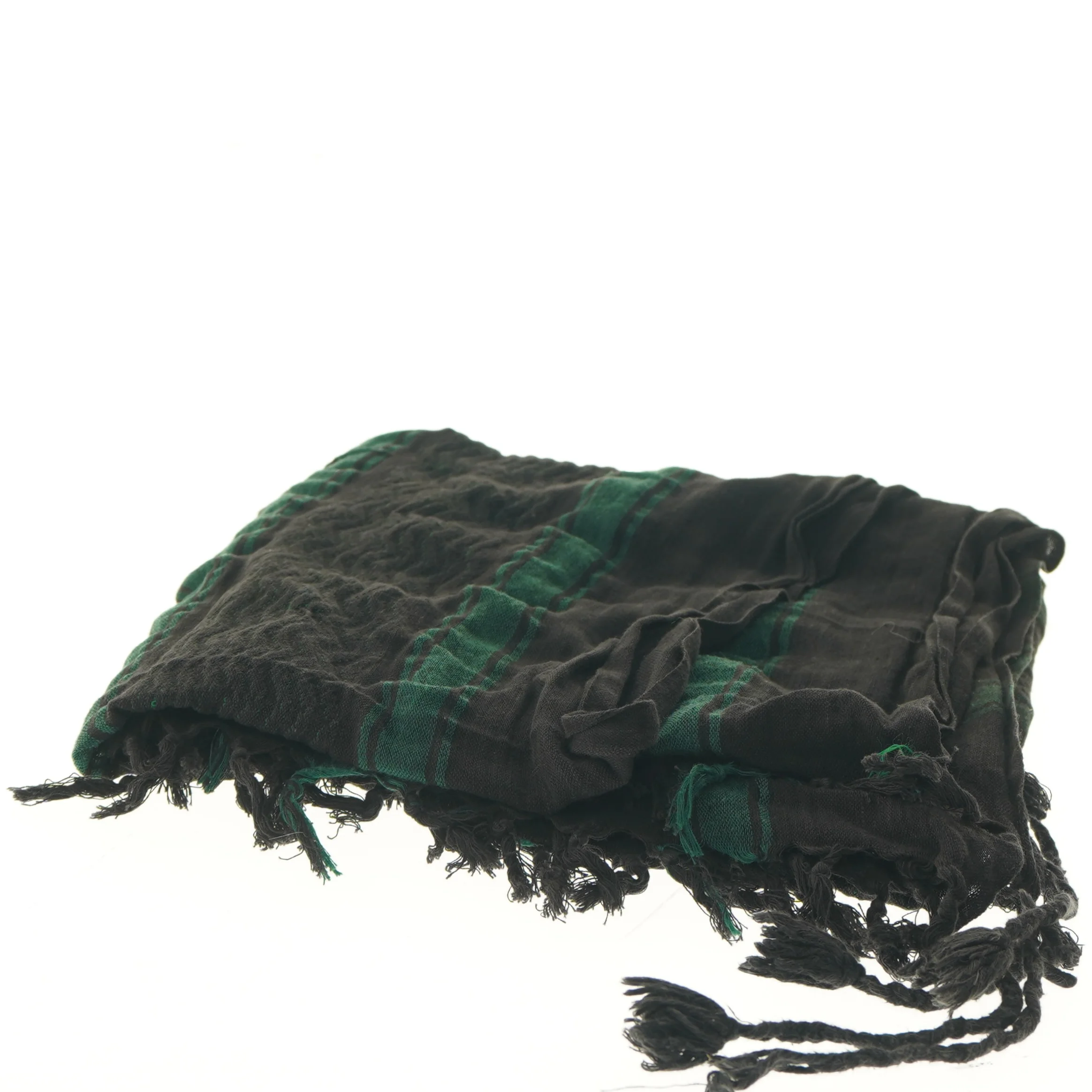 Sort og grøn tørklæde (str. 110x116 cm)