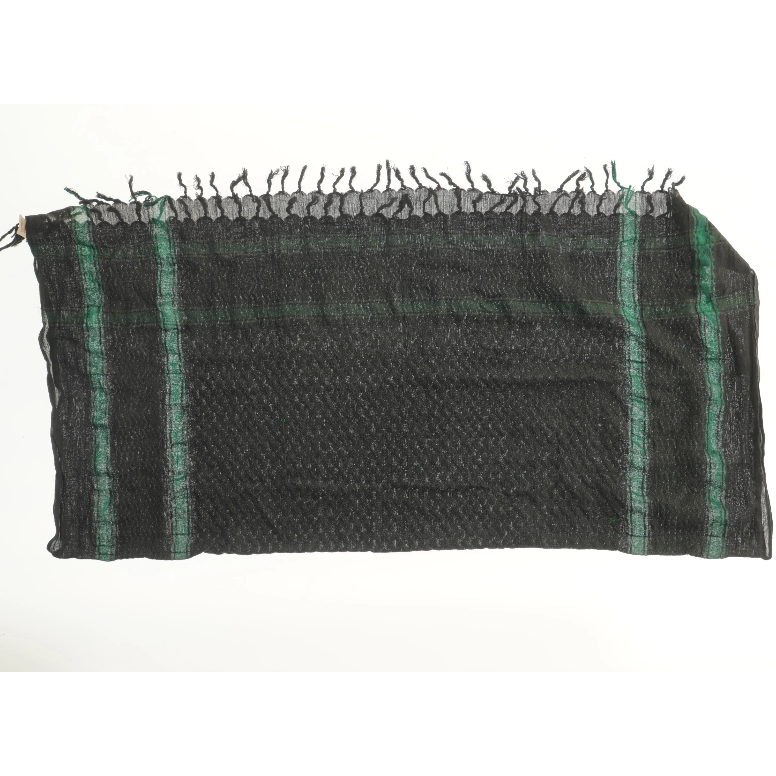 Sort og grøn tørklæde (str. 110x116 cm)