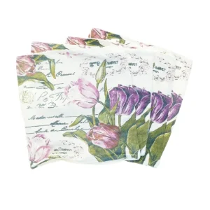 4 pudebetræk med blomstermotiv (str. 42 x 43 cm)