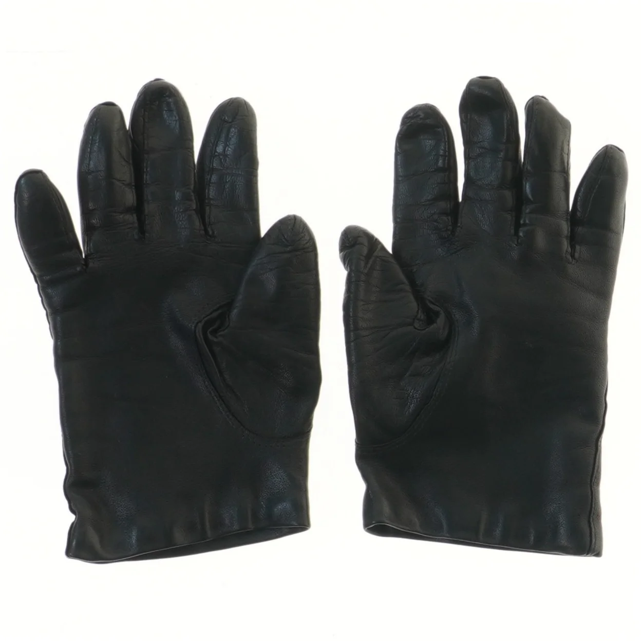 Sorte dame læderhandsker (str. 19,5 cm)