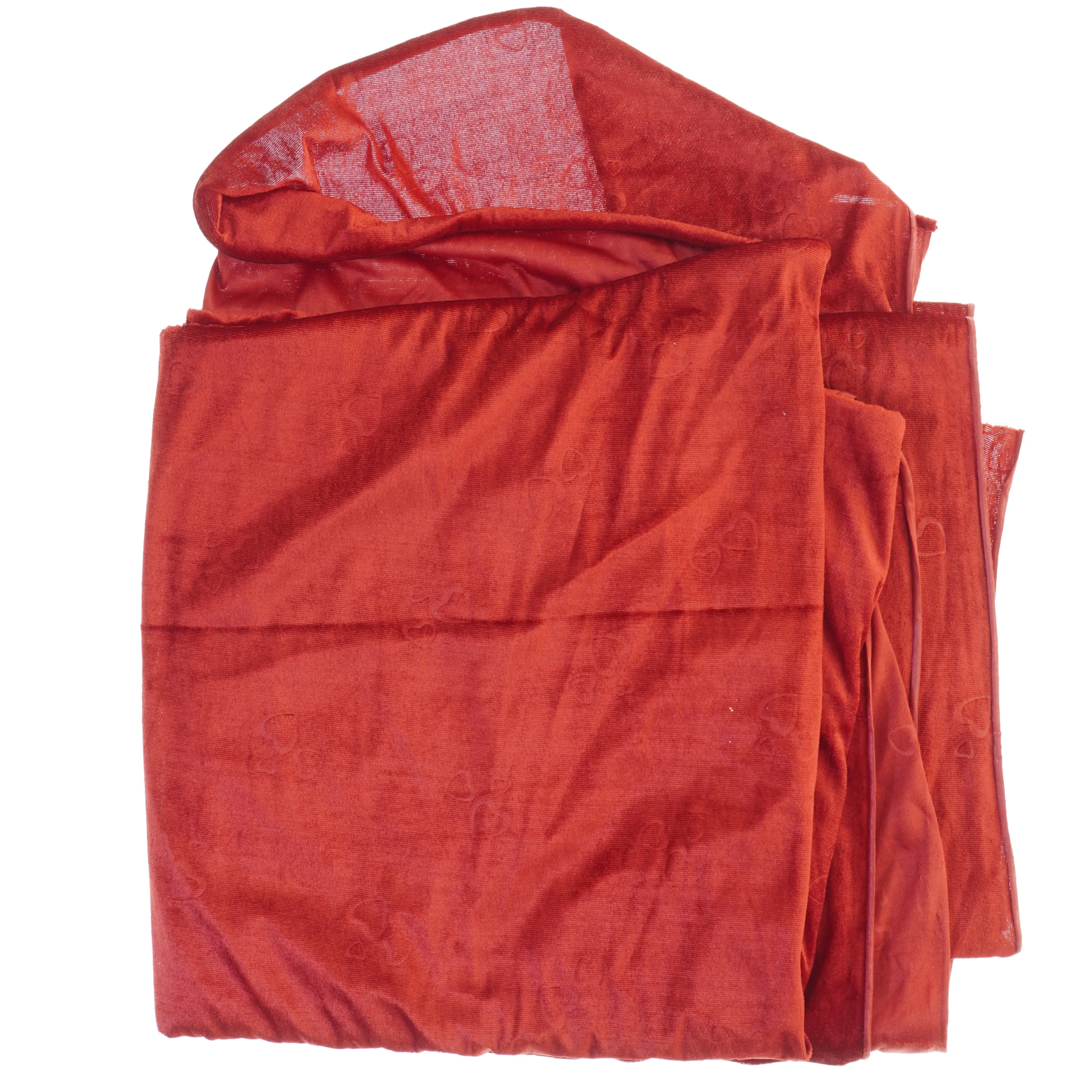 Rødt nervøs velour (str. 300 x, 154 cm)