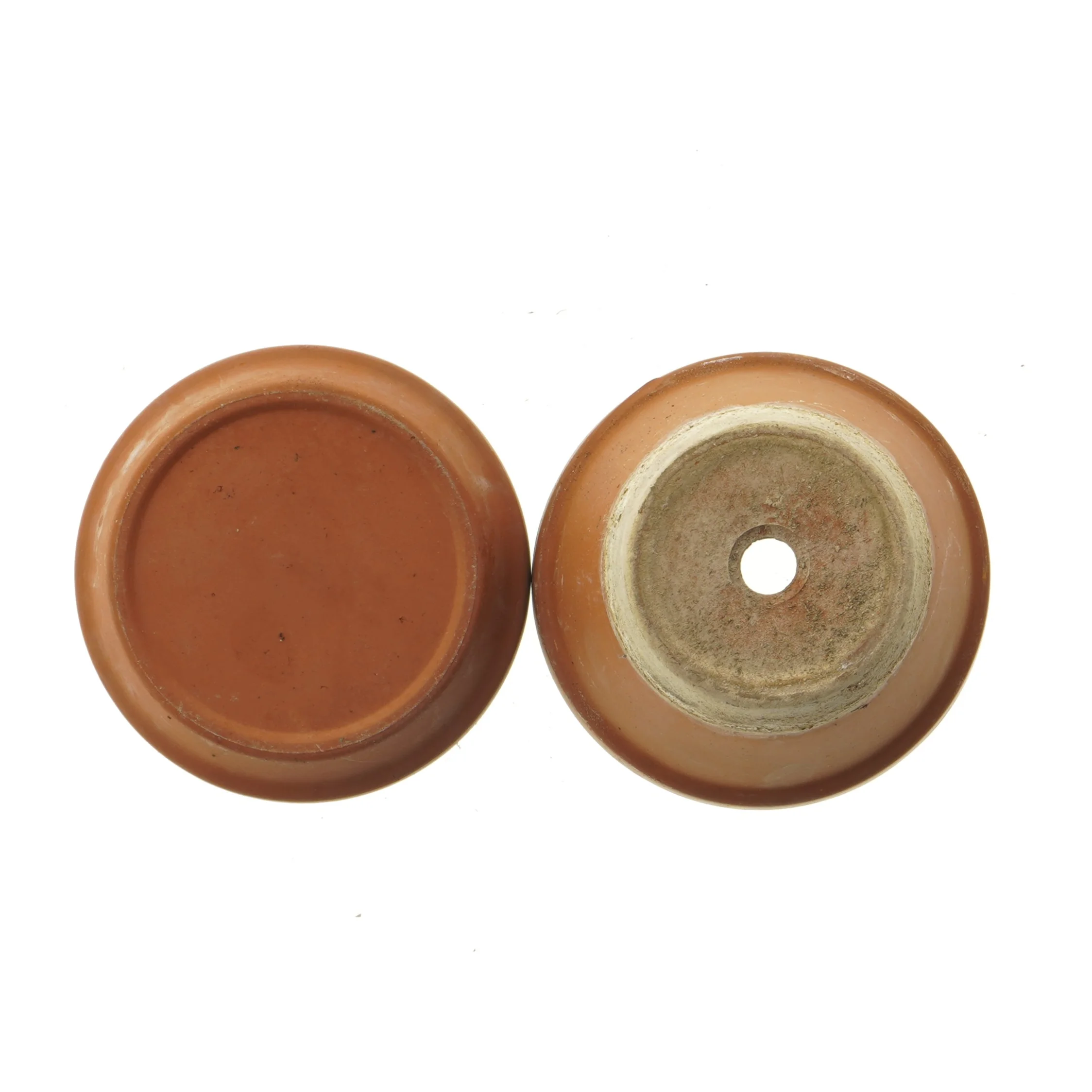 Lerkrukke med underskål (str. Ø. 13 cm. længde, 12 cm)