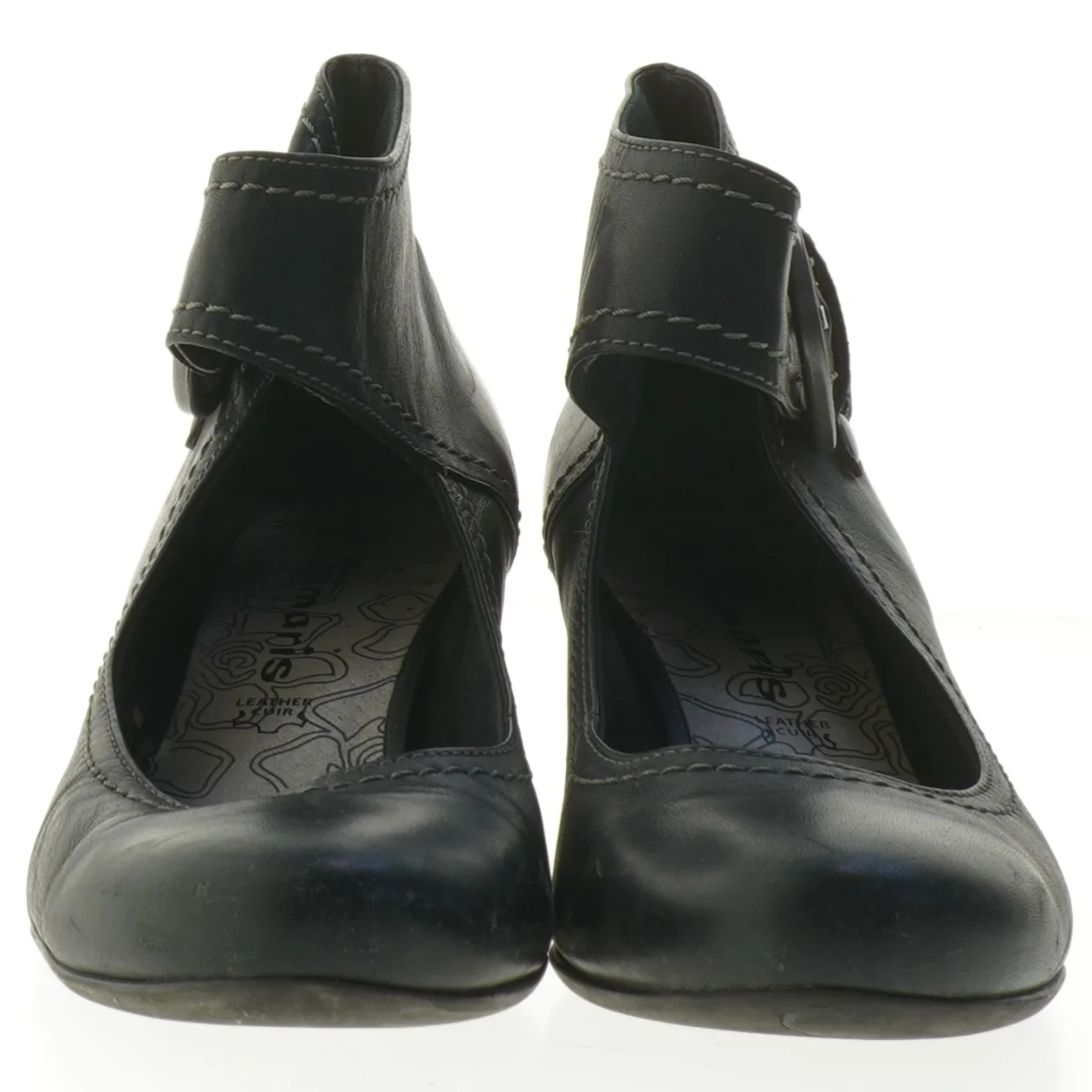 Sort damesko med hæl og rem fra Tamaris (str. 38 )