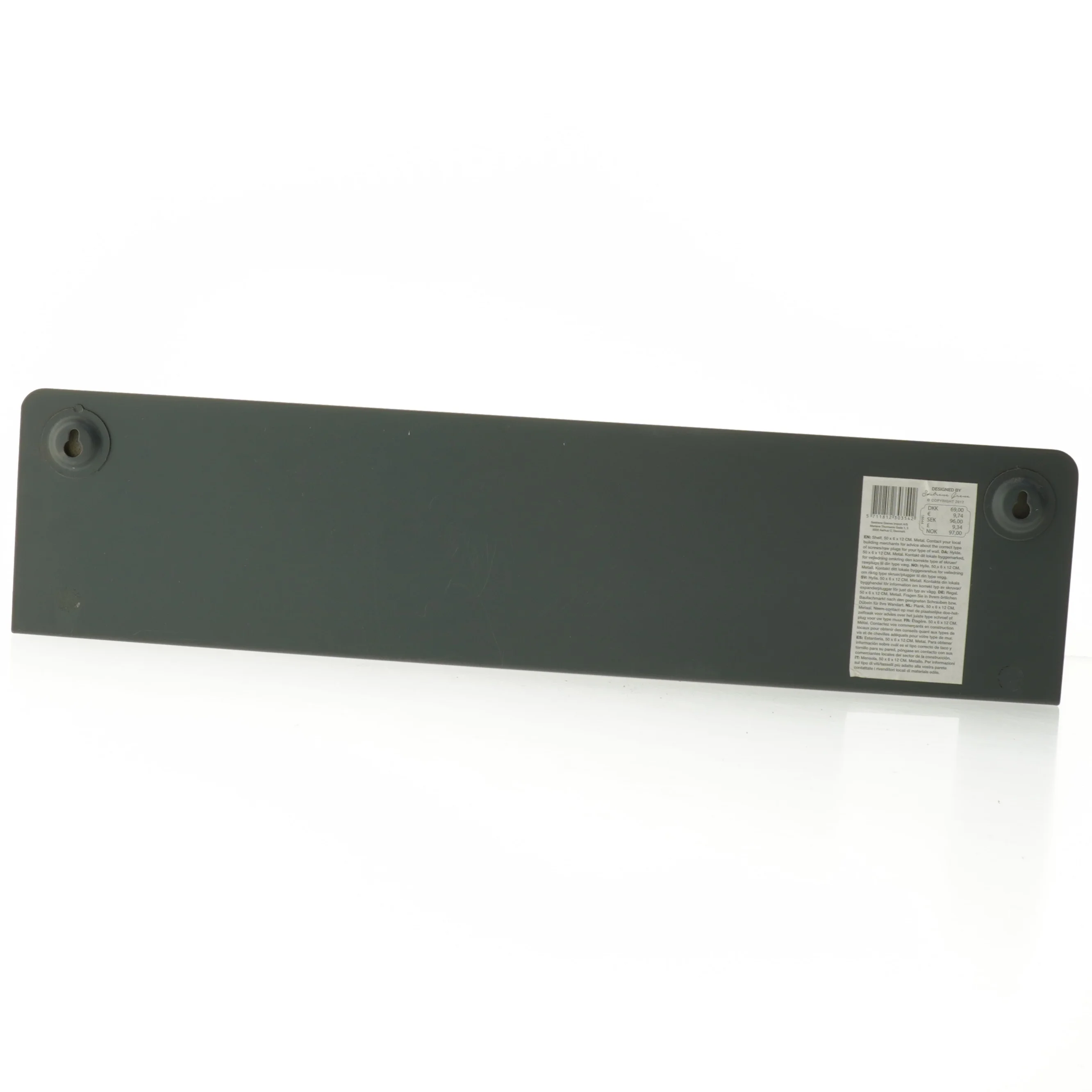 Metal hylde med kant fra Søstrene Grene (str. 50x12x6 cm)