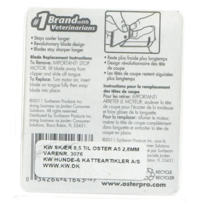 Oster Cryogen-X A5 skæresæt fra Oster (str. 5x5 cm)