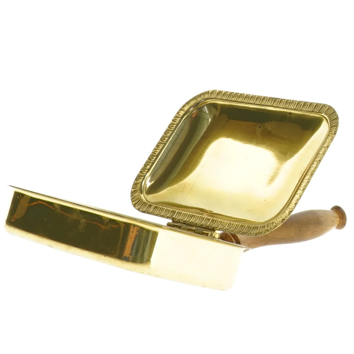 Antik dåse med træhåndtag (str. 18 x 11 x 5 cm)