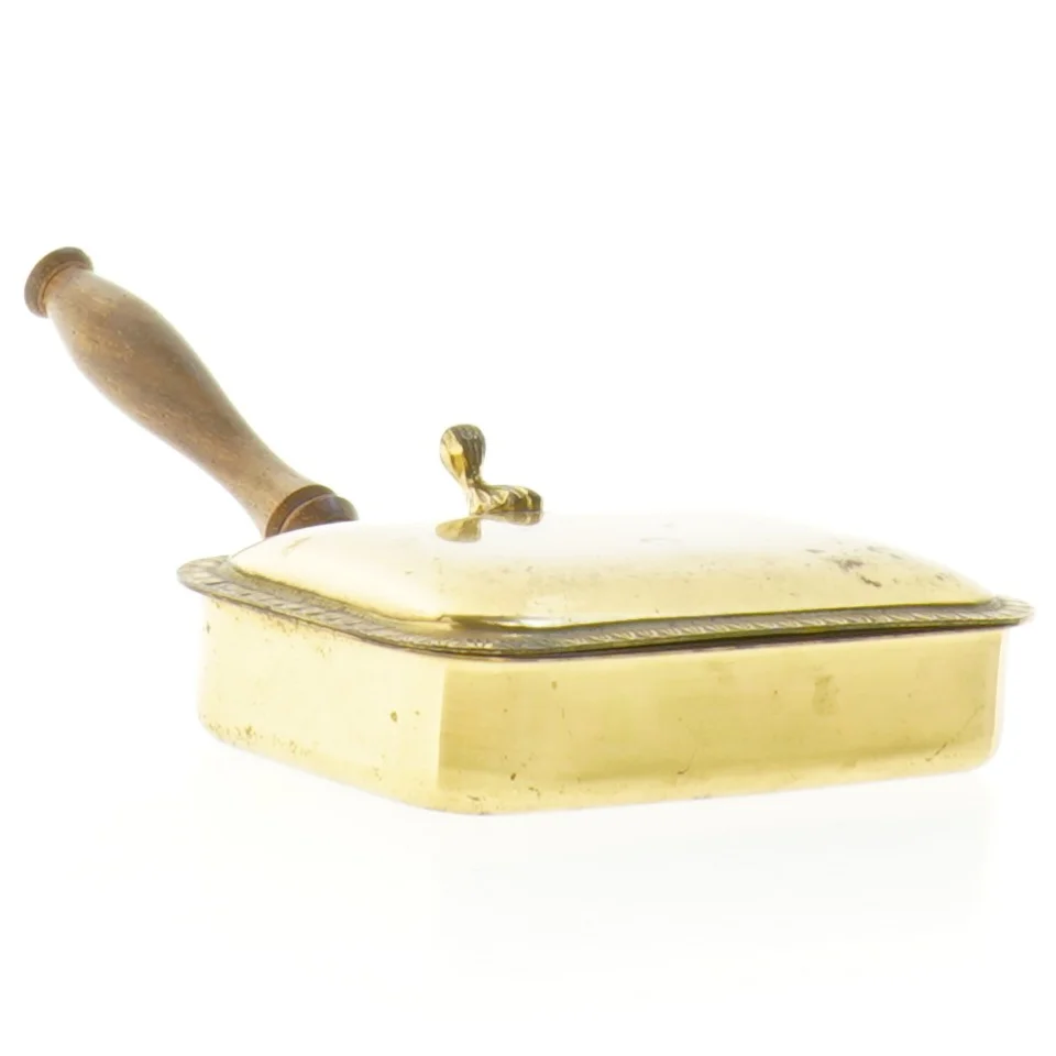 Antik dåse med træhåndtag (str. 18 x 11 x 5 cm)