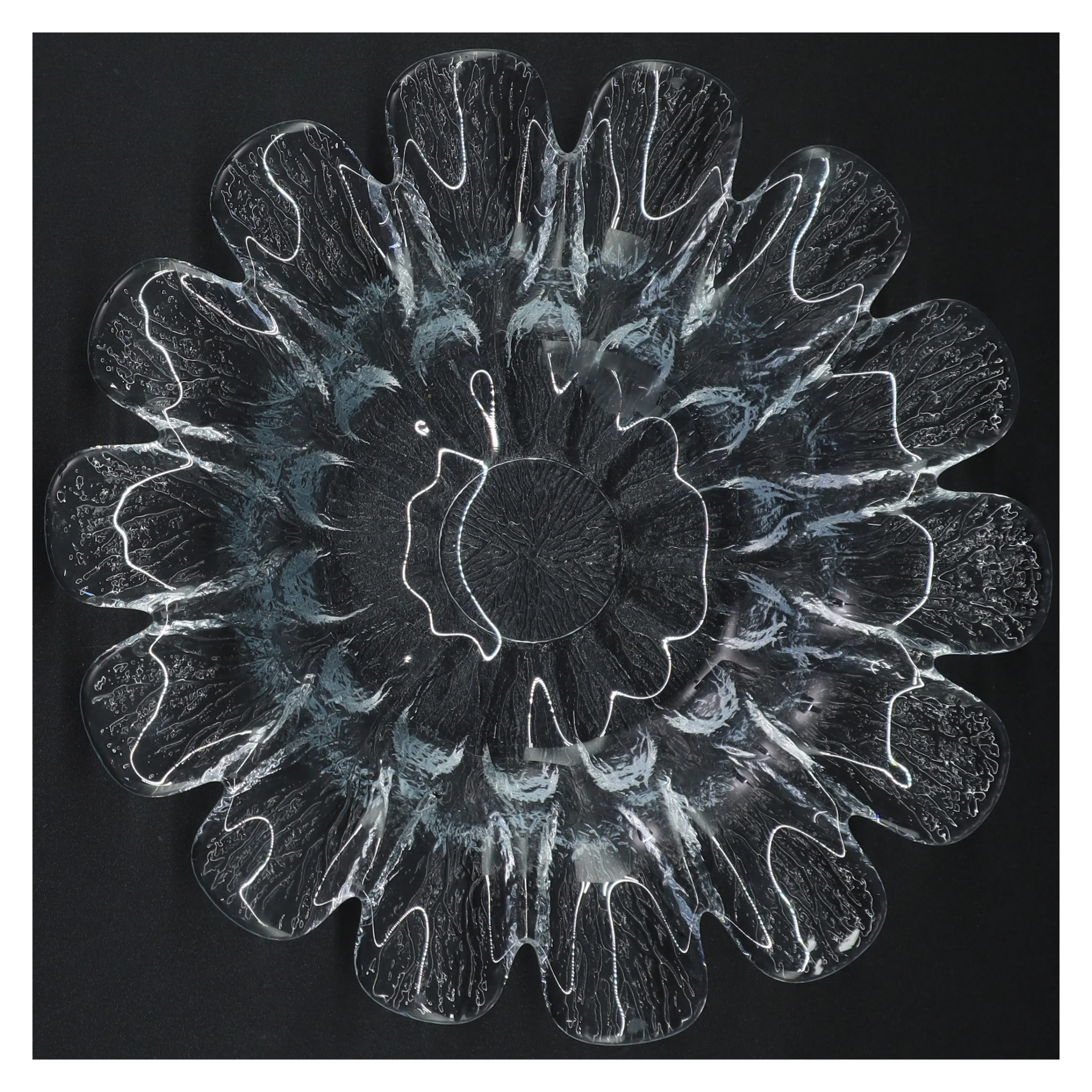 Solsikke Glasfad i blomsterform fra Holmegaard (str. 23,5 x 5 cm)