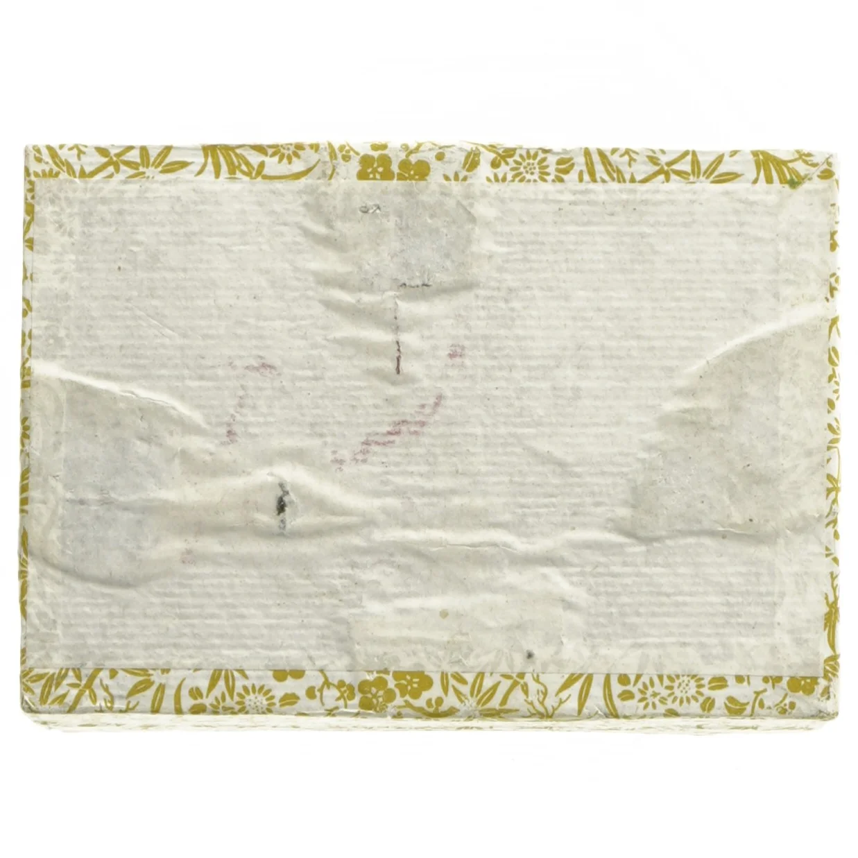 Dekorativ kasse i gul blomstermønster (str. 14,5x10x10 cm)