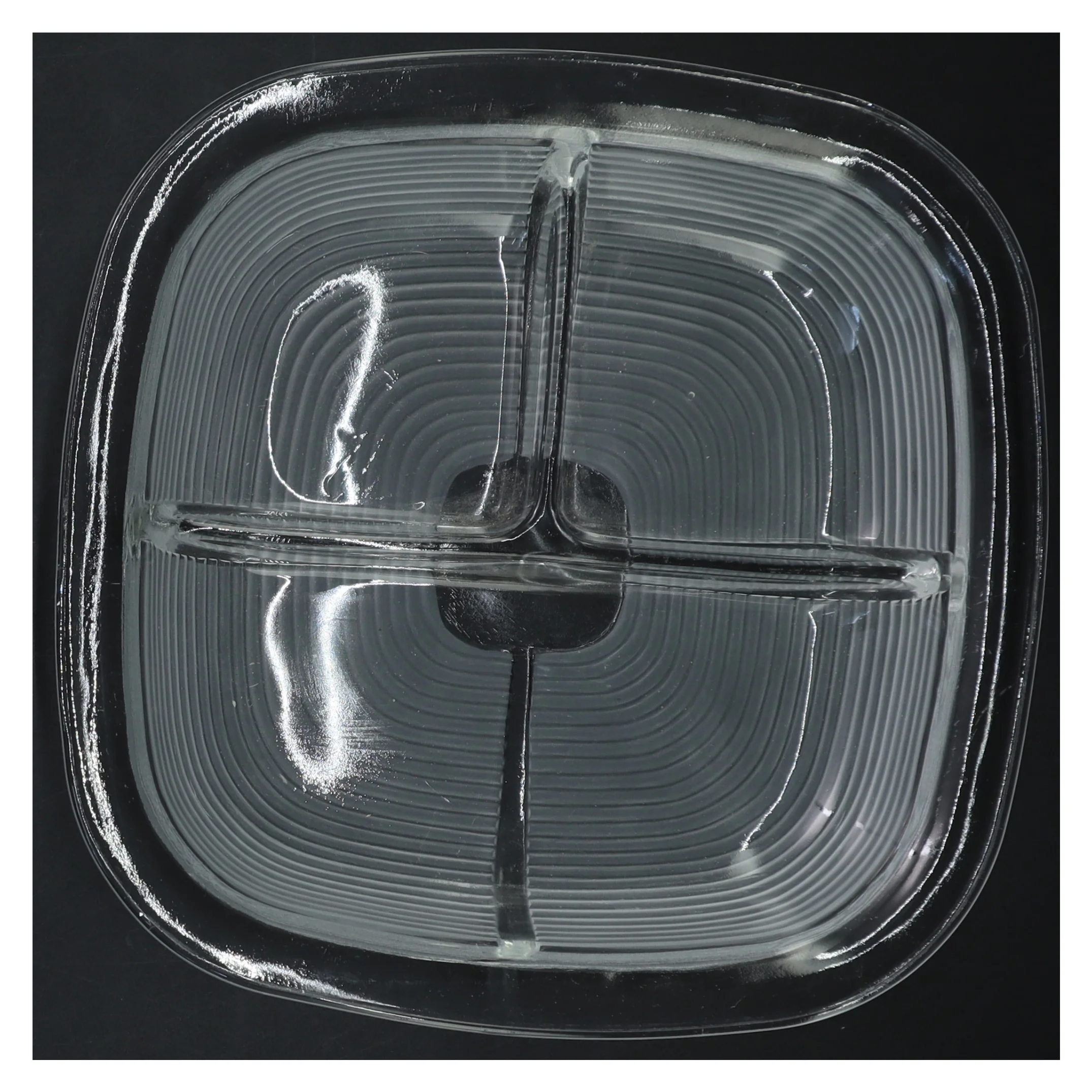 Glasfad med tre sektioner (str. 21 cm)