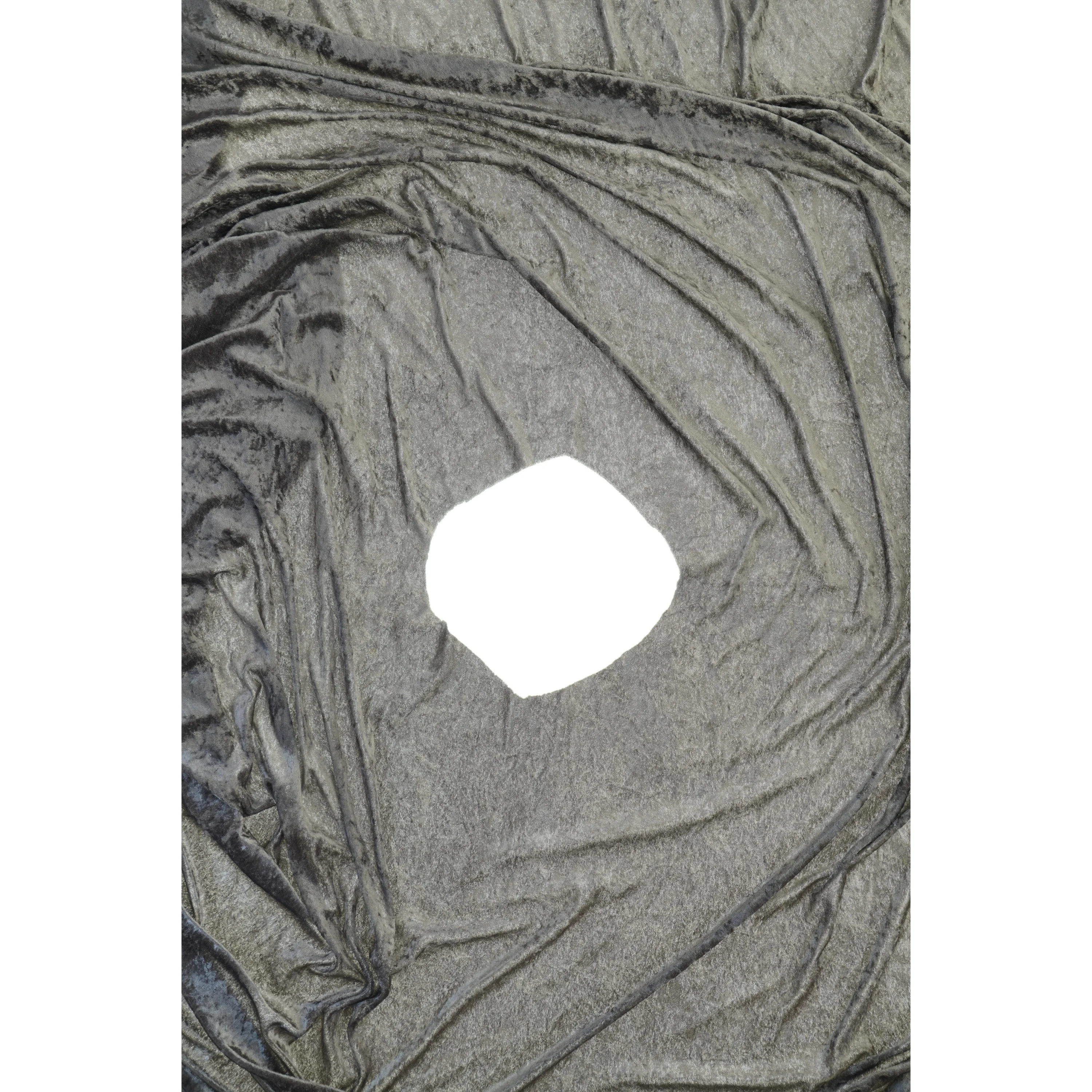 Gråt velour stof (str. 160 x 176 cm)