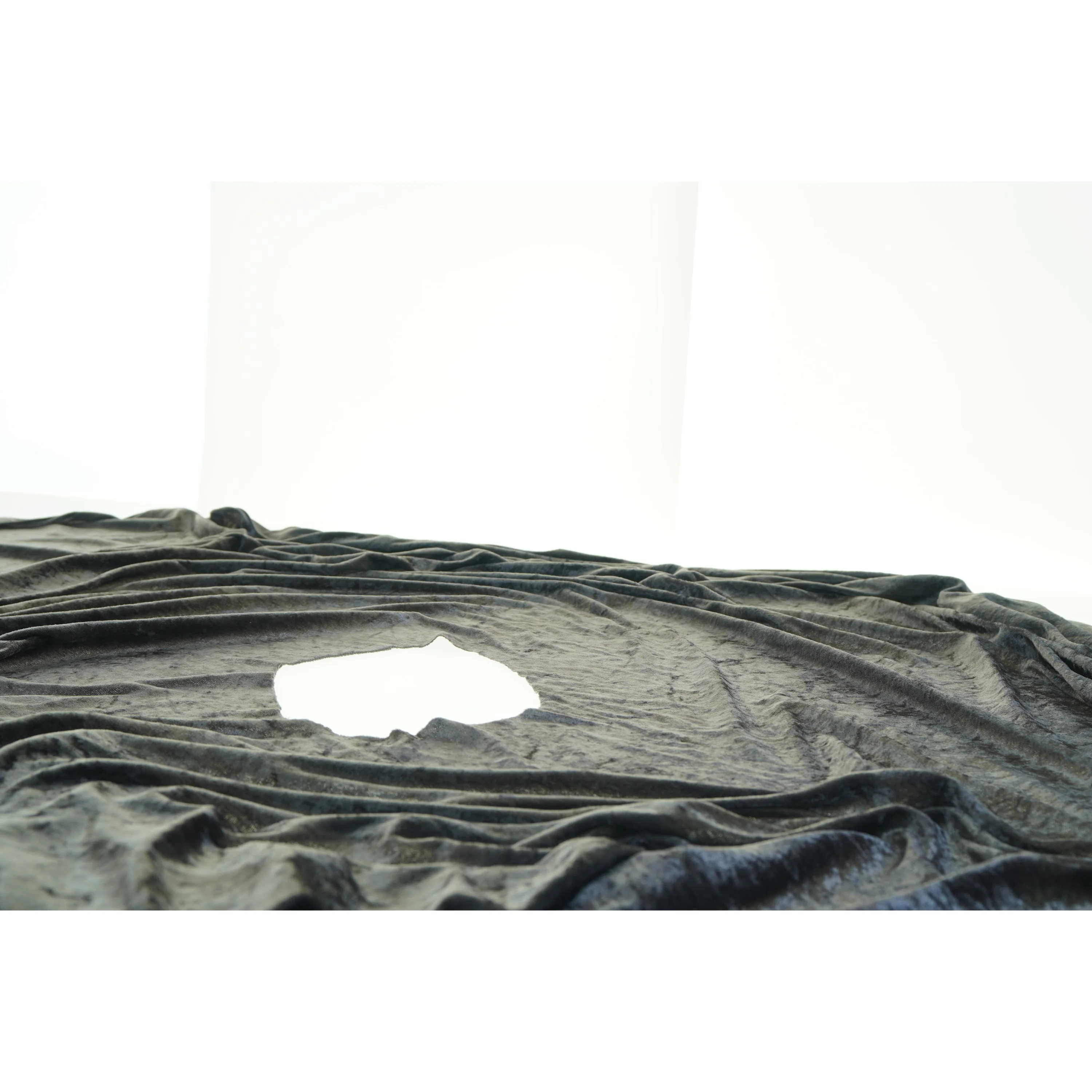 Gråt velour stof (str. 160 x 176 cm)