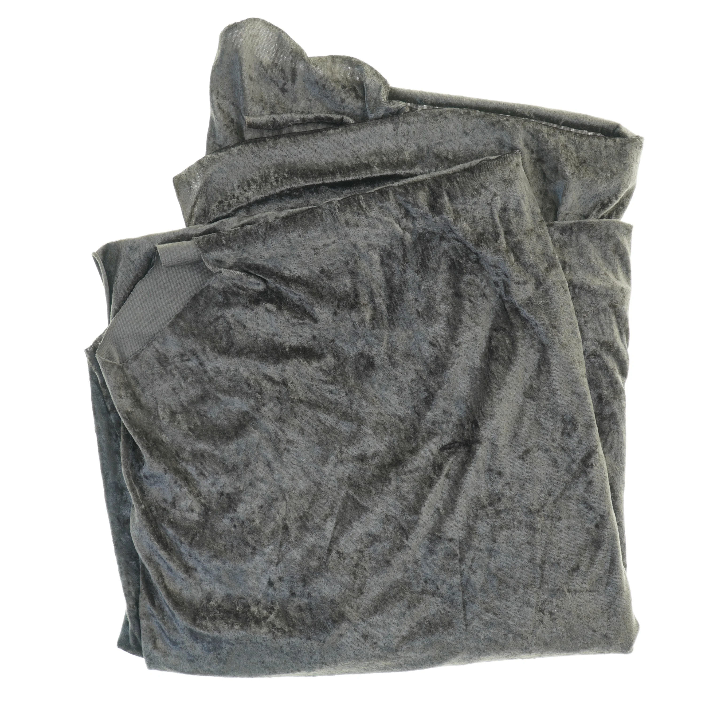 Gråt velour stof (str. 160 x 176 cm)
