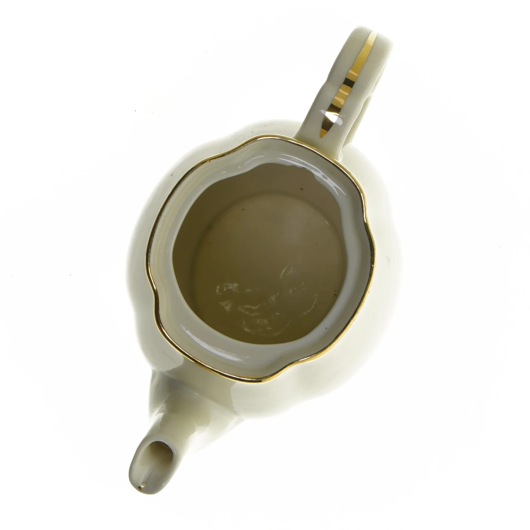 Porcelæns tekande med guldkant (str. 20 cm)