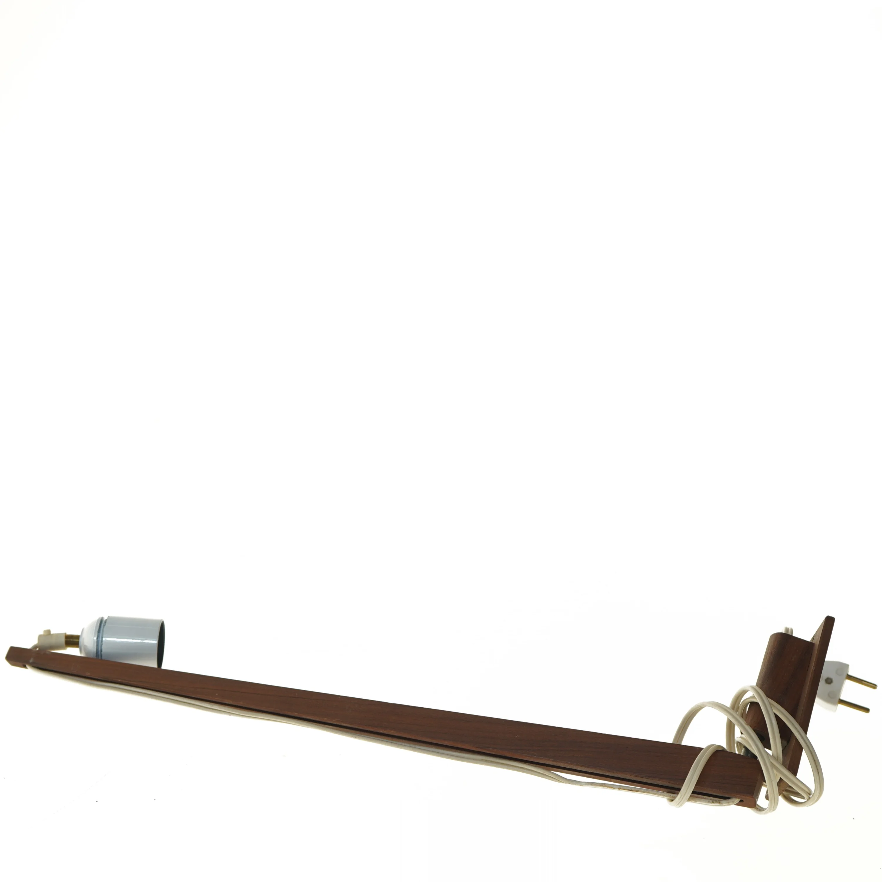 Vintage retro teak væglampe i træ (str. 52 cm)