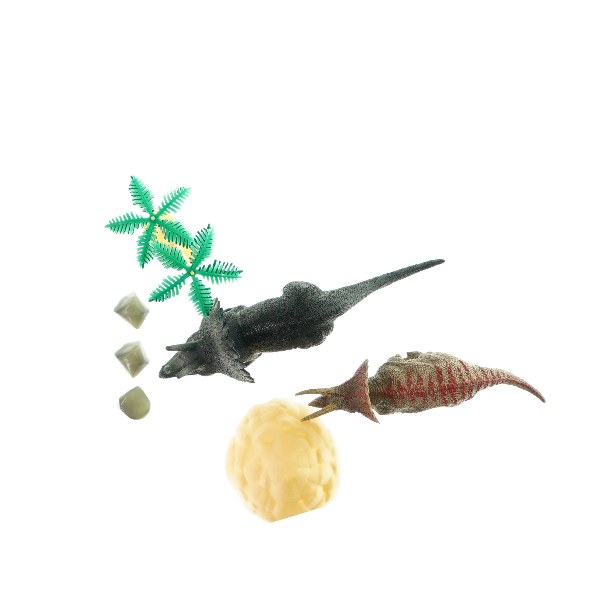 Plastbeholder med dinosauere og tilbehør fra Biltema