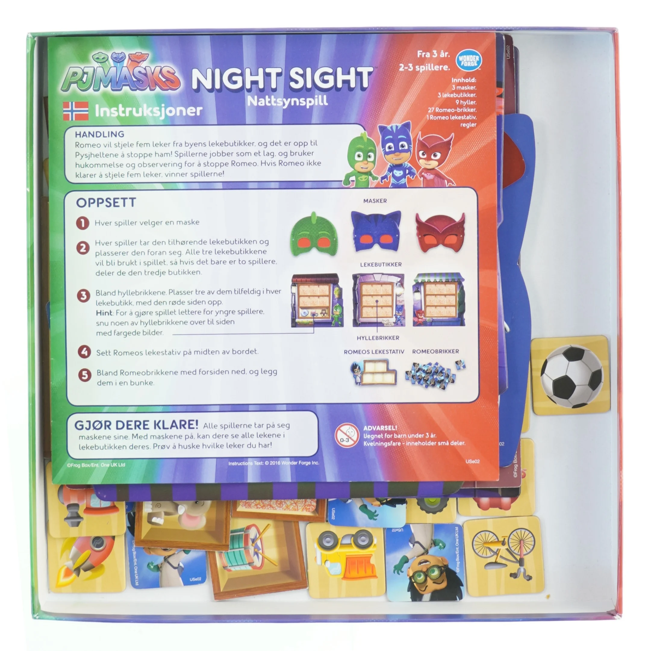 PJ Masks natspil fra Danspil (str. 27,5x27,5 cm)