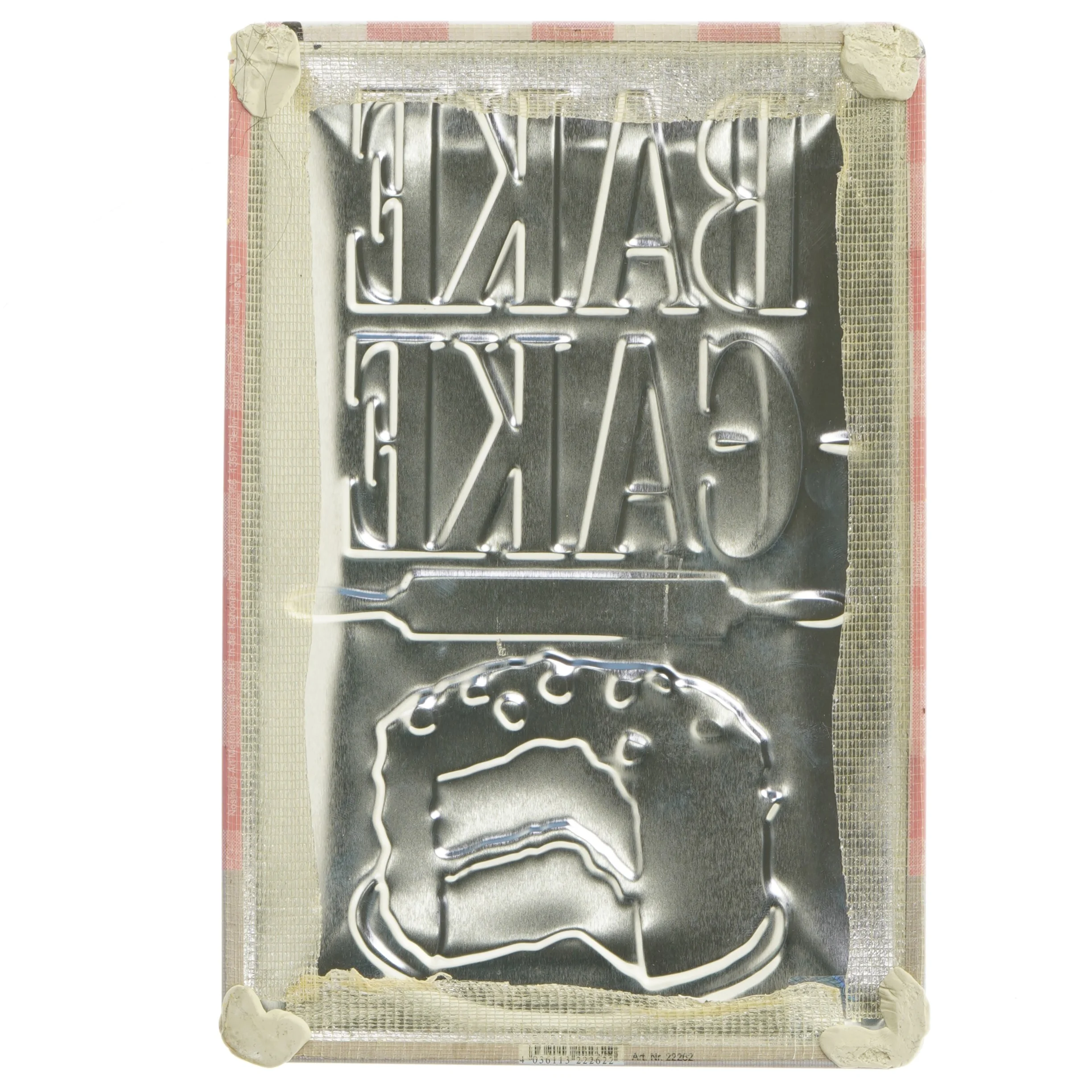 Vintage metal skilt med kage slogan (str. 30,5x20 cm)