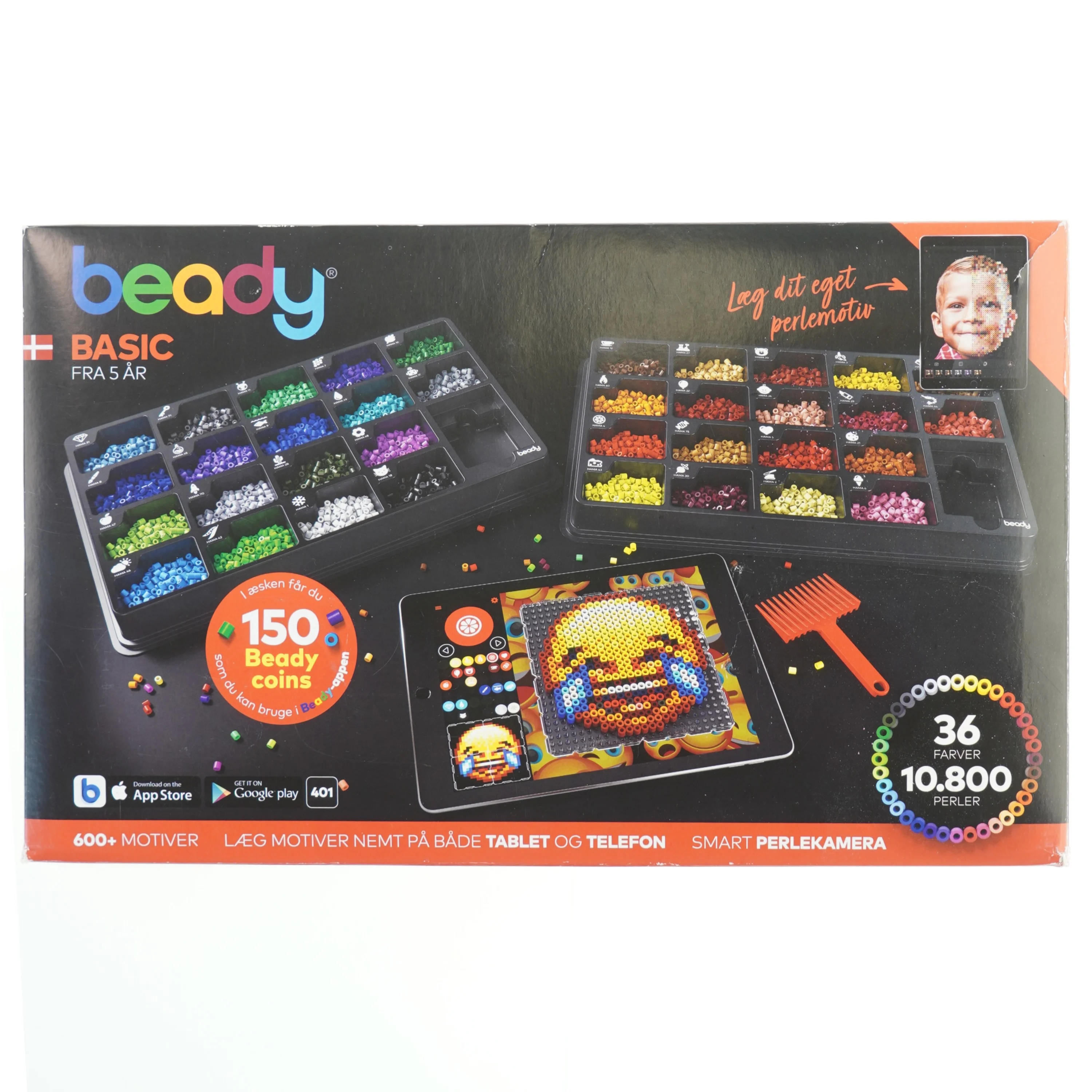 Beady Basic perles&aelig;t fra beady (str. 36 farver, 10.800 perler)