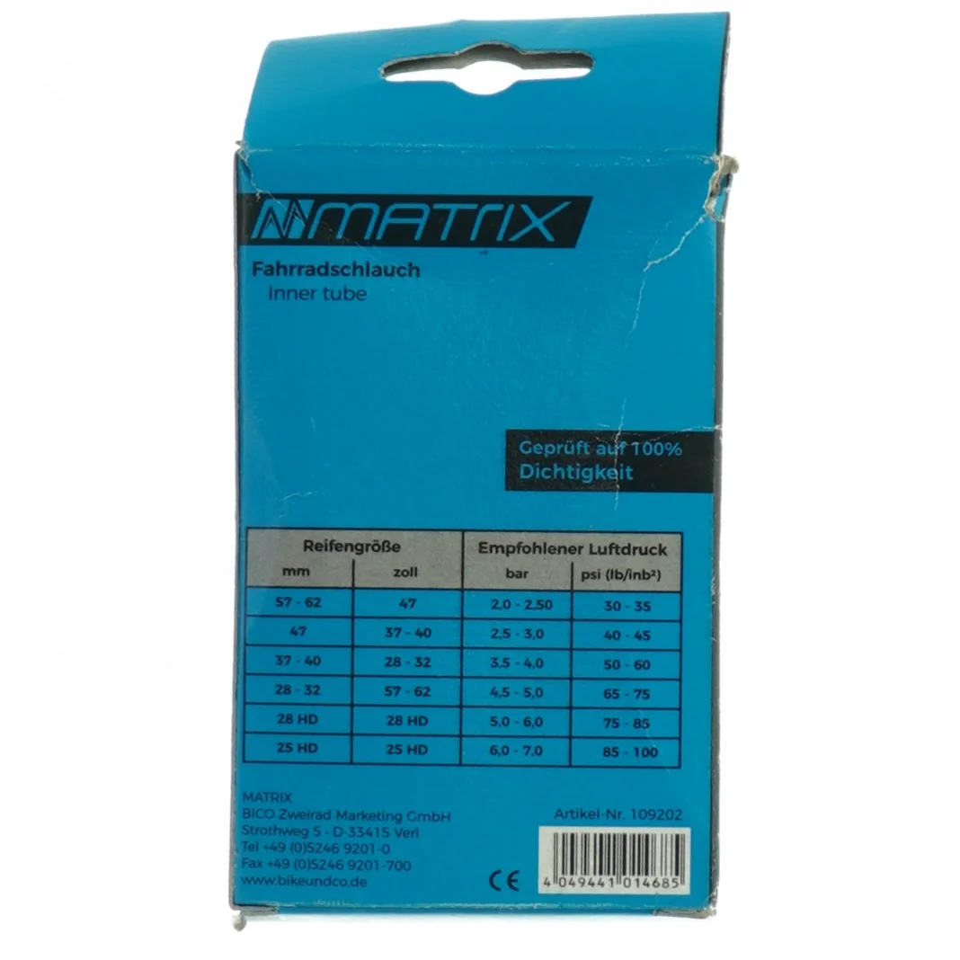 Cykelslange (str. 18 tommer)