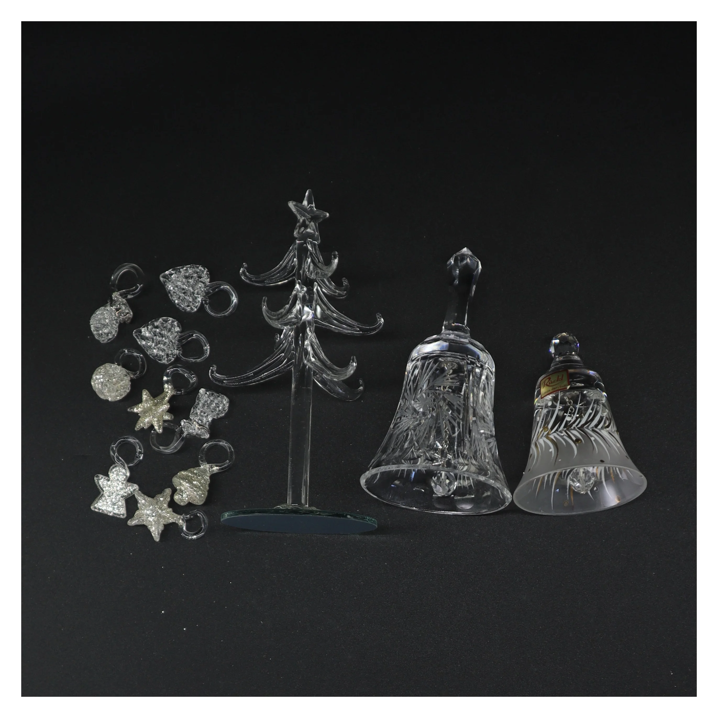 Dekorative Glas Juleklokker og -figurer (str. 8 cm til 16 cm høje)