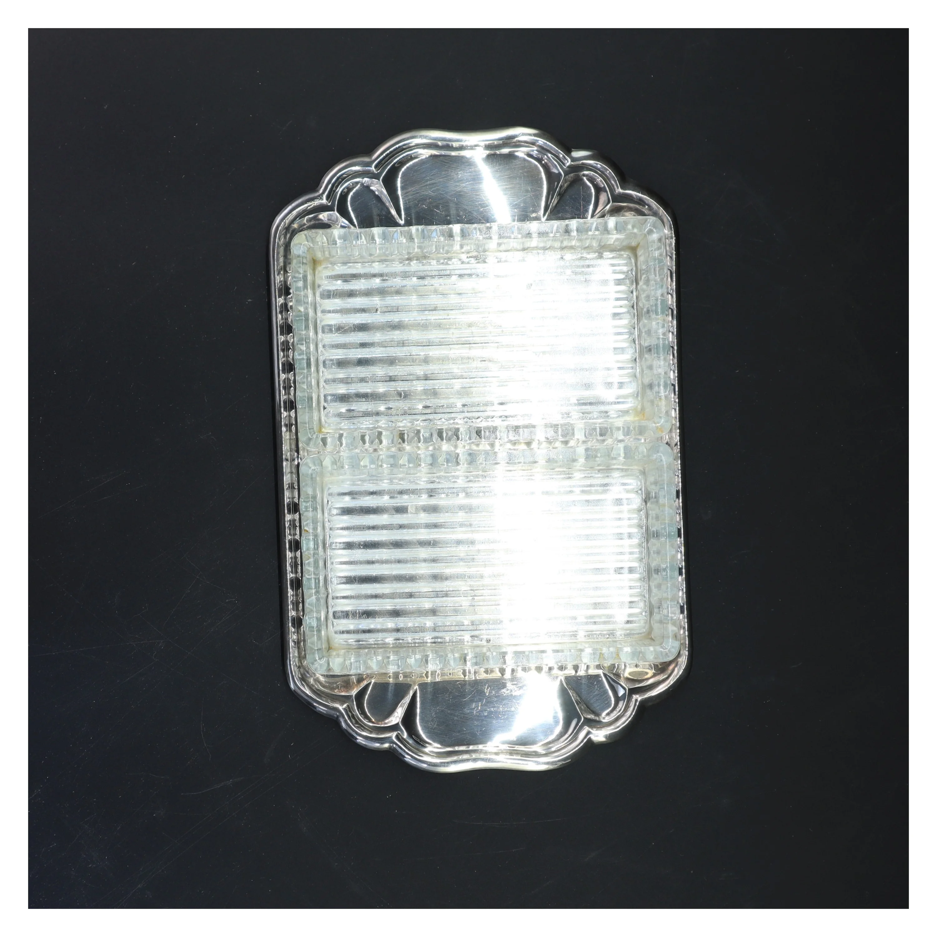 Glas skålesæt med bakke (str. 23x15 cm)