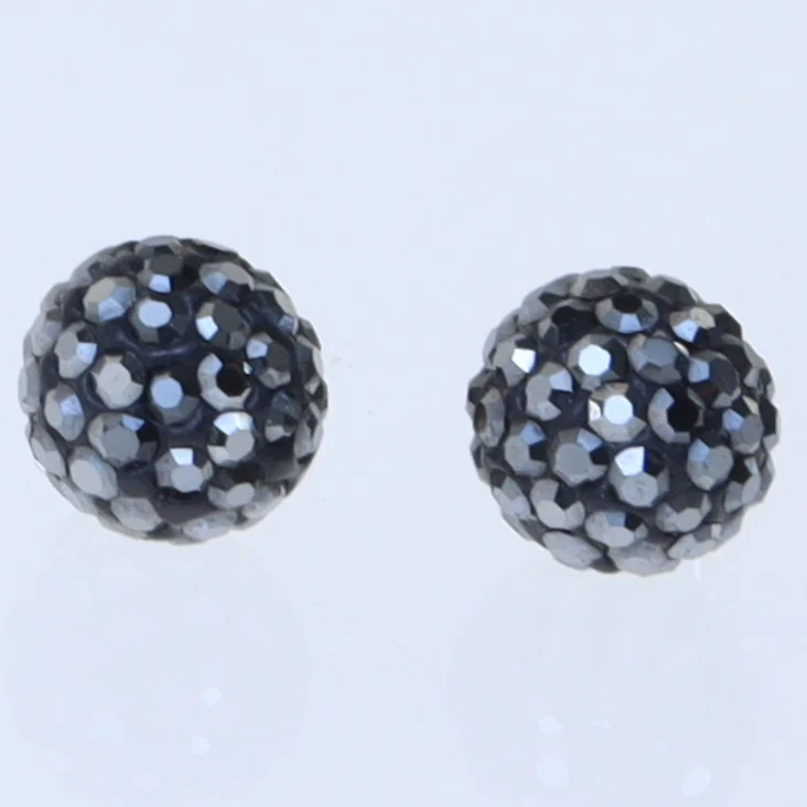 Sølv ørestikker med krystal perler (str. 20 mm)