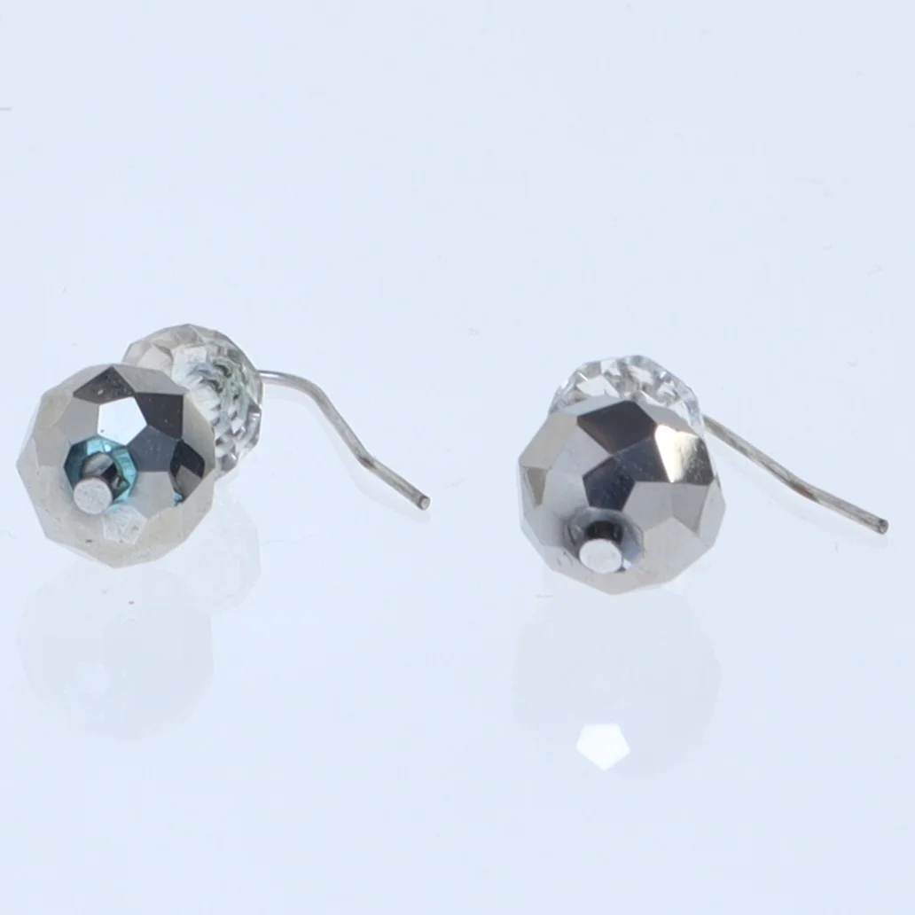 Sølvøreringe med krystaller (str. 25 mm)