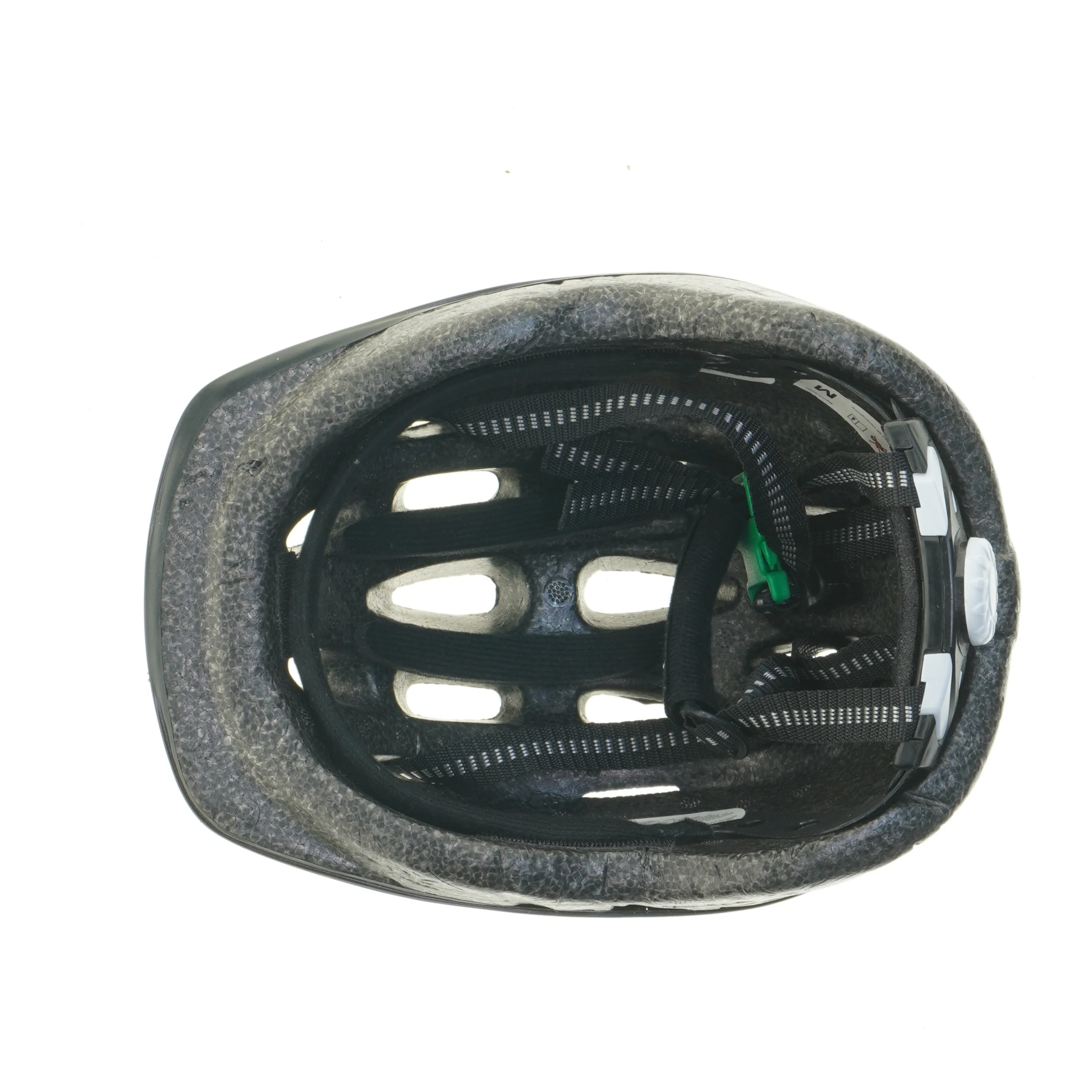 Cykelhjelm med gul og sort flamme design fra Biltema (str. m)