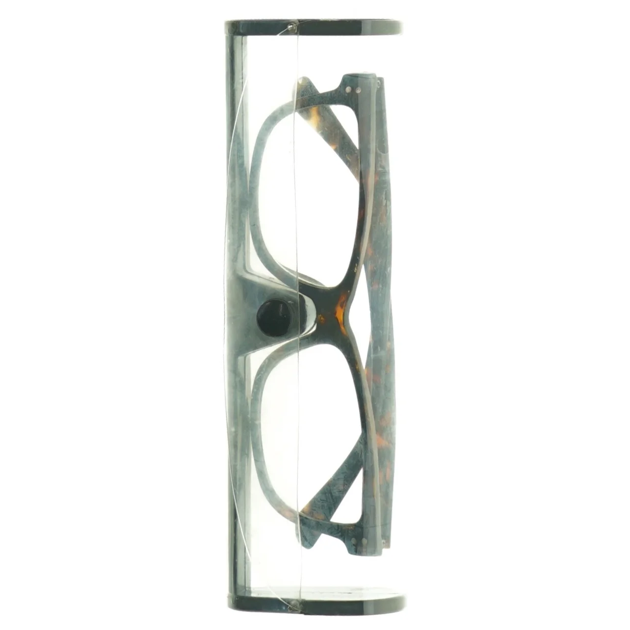 Brille +1 med skildpaddefarvet stel og plastiketui