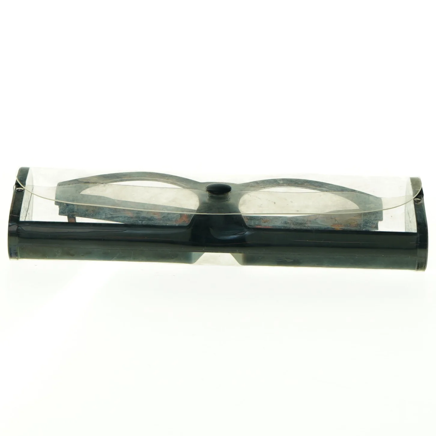 Brille +1 med skildpaddefarvet stel og plastiketui